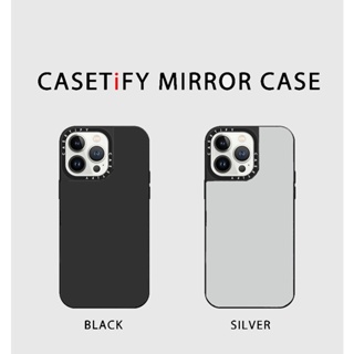 Casetify X เคสโทรศัพท์มือถือแบบกระจกแข็ง ลายโลโก้แกะสลักด้านข้าง พร้อมกล่อง สําหรับ IPhone 12 13 14 Pro Max