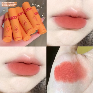 Cappuvini Velvet Matte Lip Glaze Pseudo-plain Whitening ลิปกลอสเนื้อแมตต์ ติดทนนาน กันน้ํา