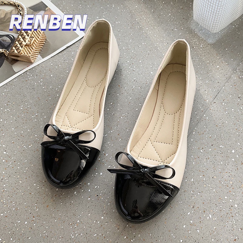 renben-ใหม่สแควร์-toe-slip-on-แฟชั่นปากตื้น-bow-knot-รองเท้าผู้หญิงอินเทรนด์