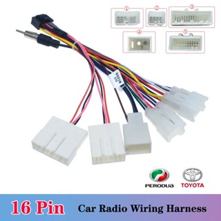 16 Pin Car Radio Wiring Harness Connector for Toyota Perodua Plug and Play Cable5-Terminal