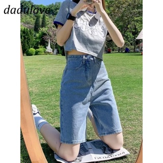 DaDulove💕 New Korean Version of INS High-waisted WOMENS Jeans Niche Loose Wide-leg Pants Large Size Five-point Pants