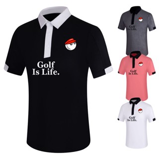 Golf เสื้อยืดลําลอง แขนสั้น คอปก ระบายอากาศ แห้งเร็ว สําหรับผู้ชาย เหมาะกับการเล่นกีฬา T2384