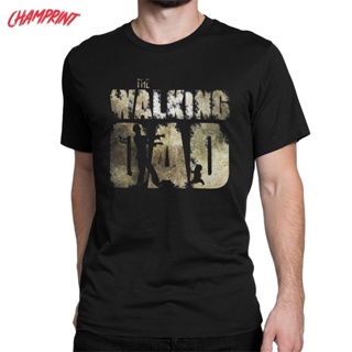 [S-5XL]ใหม่ เสื้อยืดผ้าฝ้าย 100% พิมพ์ลาย Amazing The Walking Dad The Walking Dead Father Day Zombie ของขวัญ สําหรับผู้ช