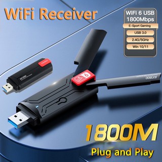 <รับประกัน 3 เดือน> ตัวรับสัญญาณไวฟาย AX1800 USB 3.0 WiFi 6 Adapter 2.4GHz/5GHz Dual Band USB Wireless Adapter