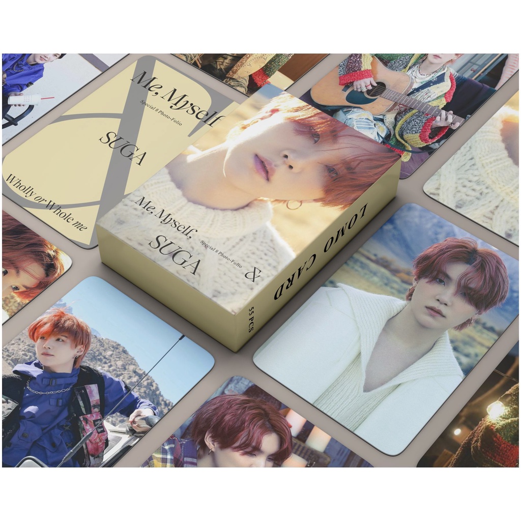 55 ชิ ้ น/box BTS SUGA PhotoCards Me, Myself, Wolly หรือ Whole Me Solo ...