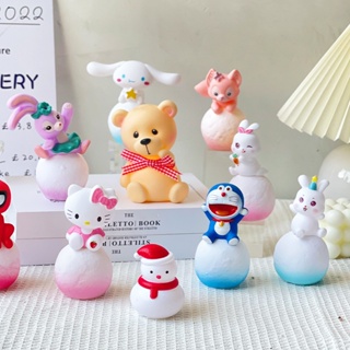 SANRIO โคมไฟกลางคืน LED รูปการ์ตูนอนิเมะ Hello Kitty Melody Kuromi Cinnamoroll สําหรับตกแต่งห้องนอน