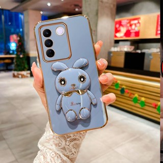 เคสโทรศัพท์มือถือ แบบนิ่ม ลายการ์ตูนกระต่ายน่ารัก ป้องกันกล้อง สําหรับ VIVO V29 5G VIVOV29 2023