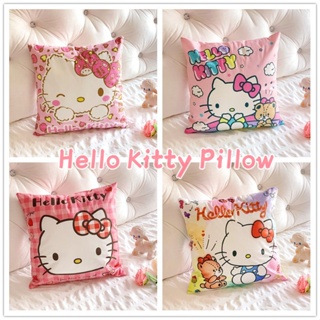 【Washable】หมอนอิงโซฟา ผ้าฝ้าย สองด้าน ลายการ์ตูน Hello Kitty น่ารัก คุณภาพสูง สําหรับห้องนั่งเล่น สํานักงาน