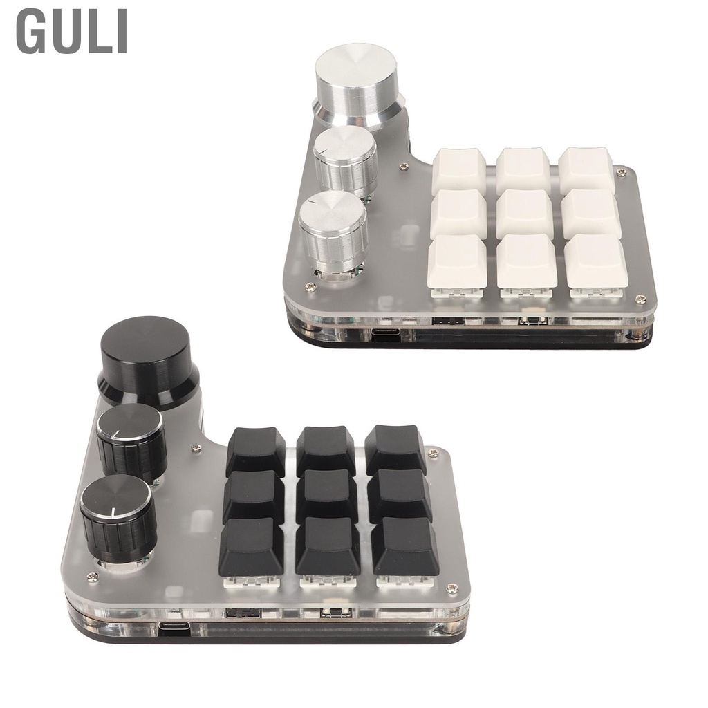 Guli DIY Programmable Keyboard with RGB Light 9 Keys 3 Knobs Wired USB ...