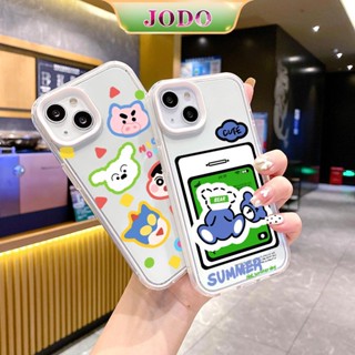 เคสโทรศัพท์มือถือ ซิลิโคนนิ่ม TPU กันกระแทก ลายหมี 3 In 1 สําหรับ iPhone 15 14 13 12 11 Promax 6 6S 7 8 Plus XS X XR XsMax SE