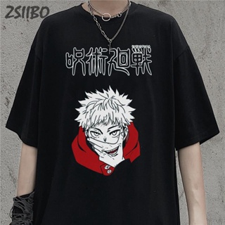 Harajuku Jujutsu Kaisen T-shirt Yuji Itadori Summer Tshirt Cool Unisex HipHop Cartoon Anime Print Streetwear T Shir_02