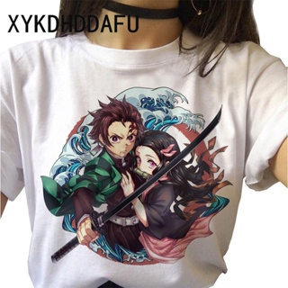 Demon Slayer T Shirt Women 2021 Graphic Hot Streetwear Tshirt Kimetsu No Yaiba Clothes Japanese Female Anime T-shir_03