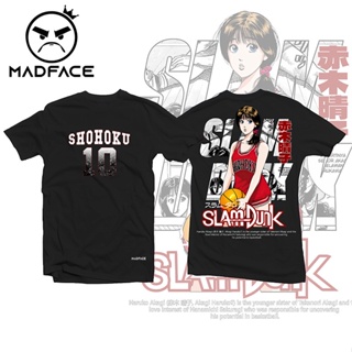 S-5XL MAD FACE lalaki at babae parehong istilo slam dunk Akagi Haruko black and white anime trend T-shirt_08