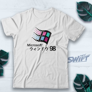 [S-5XL]เสื้อยืด Microsoft WINDOWS 98 VAPORWAVE