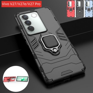 เคสมือถือ แบบแข็ง พร้อมแหวนนิ้ว กันกระแทก สําหรับ Vivo V27e Vivo V27e V 27 V27 Pro V27Pro 5G