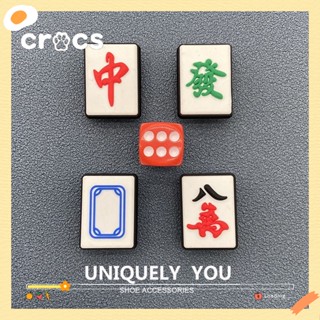 Crocs jibbitz ลูกเต๋า 3D ลายไพ่นกกระจอก เครื่องประดับแฟชั่น สําหรับตกแต่งรองเท้า