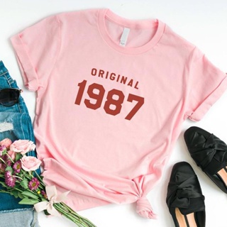 Original 1987 T Shirt Women 34th Birthday Gift Shirt for Womens Graphic Tee Party T-shirt Cotton Tshirt 80s Fashion_03