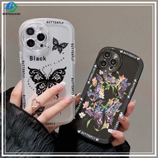เคสโทรศัพท์มือถือ TPU นิ่ม ลายผีเสื้อ พวงมาลัย สําหรับ OPPO A78 A58 A17 A77S A57 A15 A16 A16S A54S A16K A54 A53 A12 A5S A7 A3S A31 A52 A83 A92 A37 F9 A1K F1s A11K