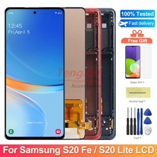 Super AMOLED S20 FE หน้าจอสัมผัสดิจิทัล LCD สําหรับ Samsung Galaxy S20 Fan Edition G780F Samsung S20 Lite