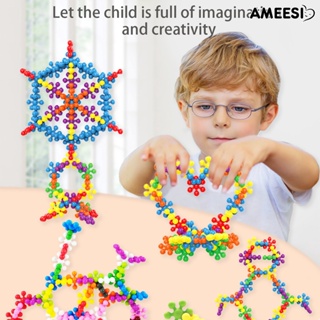 Ameesi บล็อคตัวต่อ รูปดอกพลัม 3D หมุนได้ สามมิติ หลากสี 60 100 200 ชิ้น
