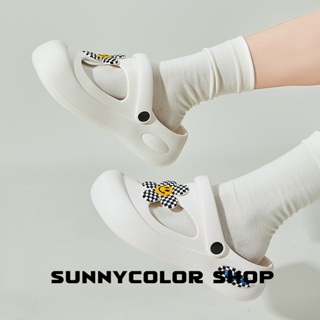 Sunnycolor รองเท้าแตะหญิง รองเท้าหัวโตผู้หญิง 2023 ใหม่ B21H04I