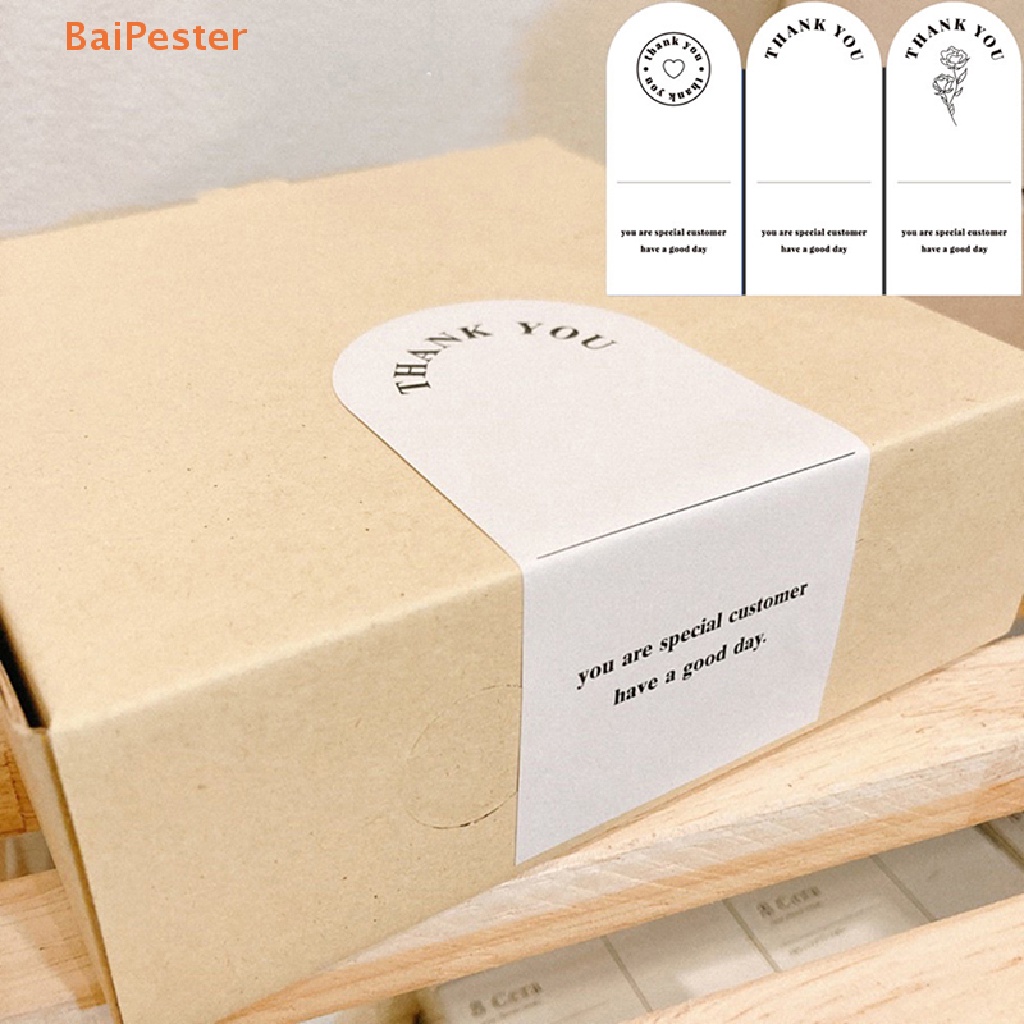 baipester-สติกเกอร์ทรงสี่เหลี่ยมผืนผ้า-ลาย-thank-you-สําหรับตกแต่งกล่องบรรจุภัณฑ์-50-ชิ้น