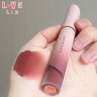 【Lovelin】LUCKGO ลิปสติก เนื้อแมตต์กํามะหยี่ กํามะหยี่ สีขาว ไม่มีเครื่องสําอาง รูปลักษณ์สูง สําหรับนักเรียน