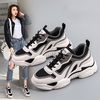 (พร้อมส่งโกดังไทย) รองเท้าผ้าใบผู้หญิง รองเท้าผ้าใบสีขาว สไตล์เกาหลี เรียบง่าย  LB3PAZA0325