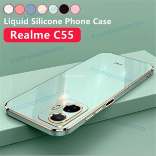 เคสโทรศัพท์มือถือ ซิลิโคนนิ่ม กันกระแทก ปิดด้านหลัง ป้องกันเลนส์กล้อง แฟชั่น สําหรับ Realme C55 Nfc C 55 RealmeC55