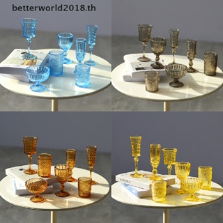 [betterworld2018] โมเดลแก้วไวน์ แชมเปญ แก้วน้ําแกะสลักจิ๋ว 1:6 สําหรับตกแต่งบ้านตุ๊กตา 7 ชิ้น ต่อชุด [TH]