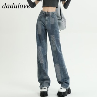 DaDulove💕 New Korean Version High Waist Stitching WOMENS Jeans Loose Patch Wide Leg Pants plus Size Trousers