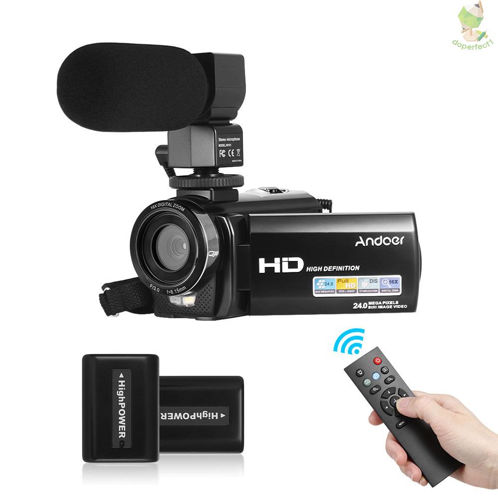 andoer-hdv-201lm-1080p-fhd-digital-video-camera-camcorder-dv-recorder-24mp-16x-digital-zoom-3-0-inch-lcd-screen-with-2pcs-rechargeable-batteries-external-microphone