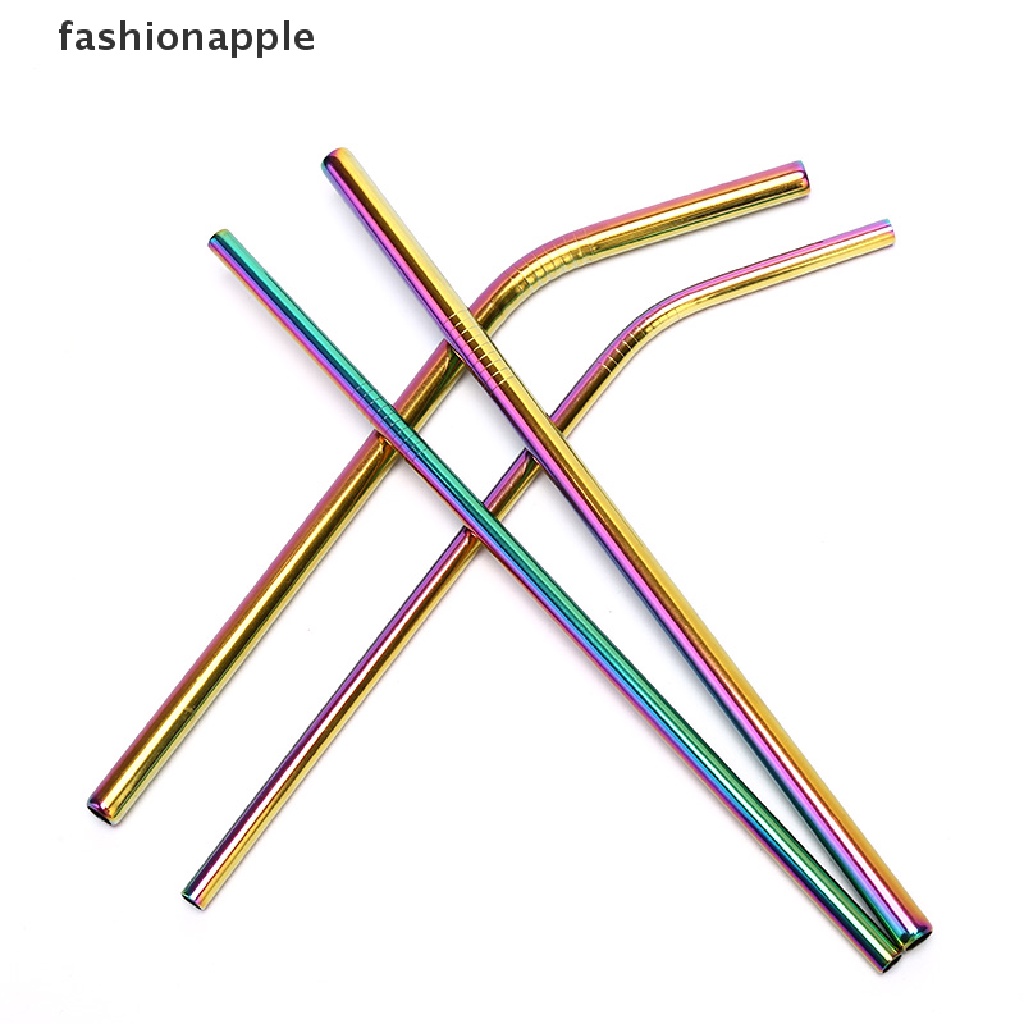 fashionapple-หลอดดูดน้ําฝน-สเตนเลส-โลหะ-ใช้ซ้ําได้