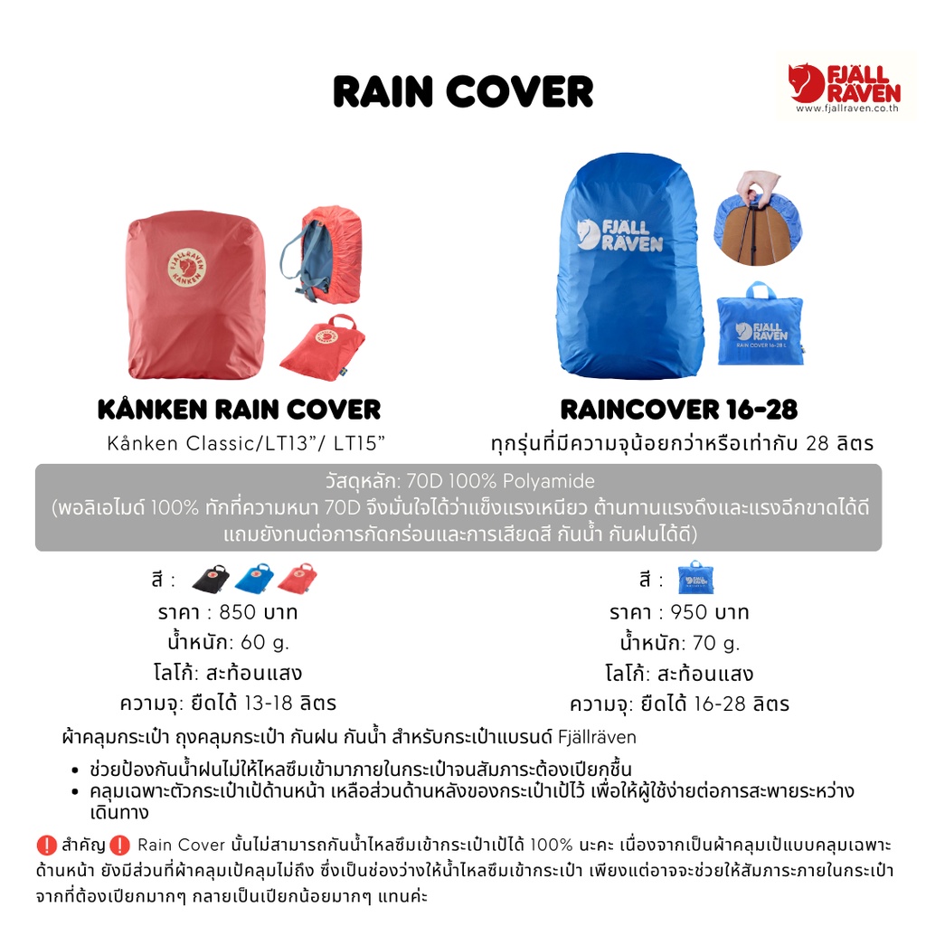 ภาพหน้าปกสินค้าKnken Rain Cover / ผ้าคลุมกระเป๋า ถุงคลุมกระเป๋า กันฝน กันน้ำ จากร้าน fjallraven_kanken_officialshop บน Shopee