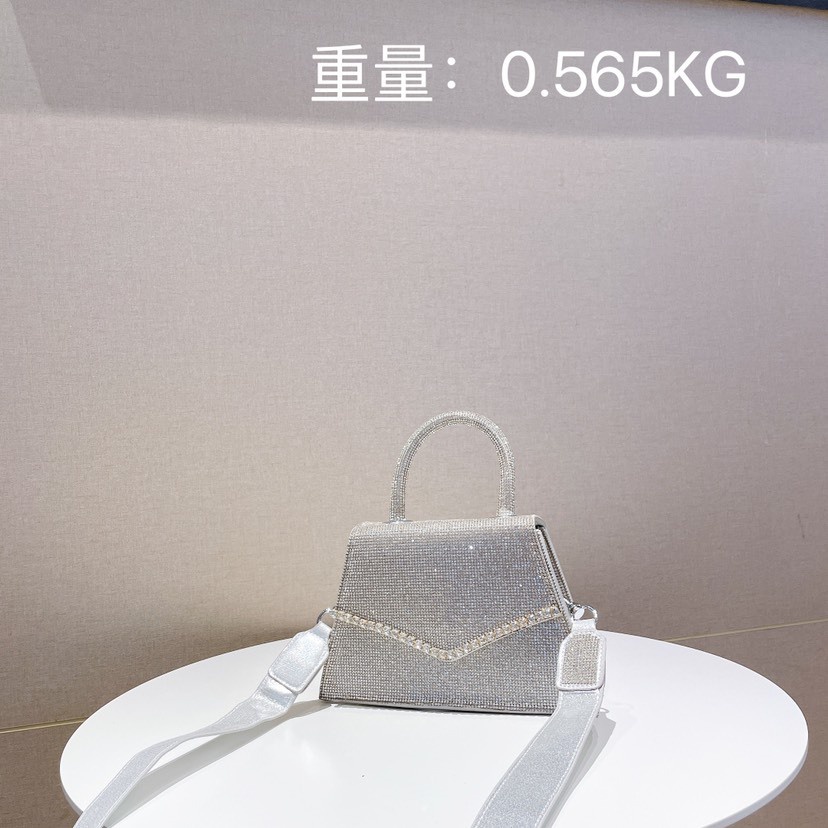 กระเป๋าสะพายไหล่-ทรงสามเหลี่ยม-ประดับพลอยเทียม-สไตล์เกาหลี-แฟชั่นสําหรับสตรี-2023