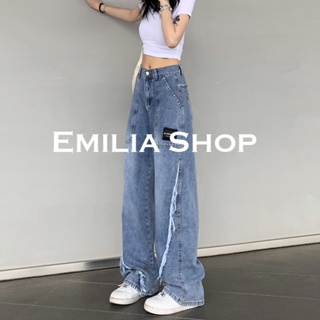 EMILIA SHOP กางเกงขายาว กางเกงเอวสูง สบายสไตล์y2k 2023 ใหม่A27L02Y 0316
