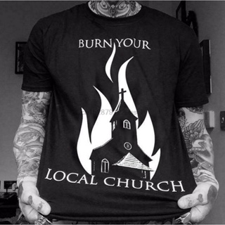[S-5XL] Burn Uw Lokale Kerk Tshirt Mannen Zwart M - 3Xl Mannen Kleding Tee Shirt