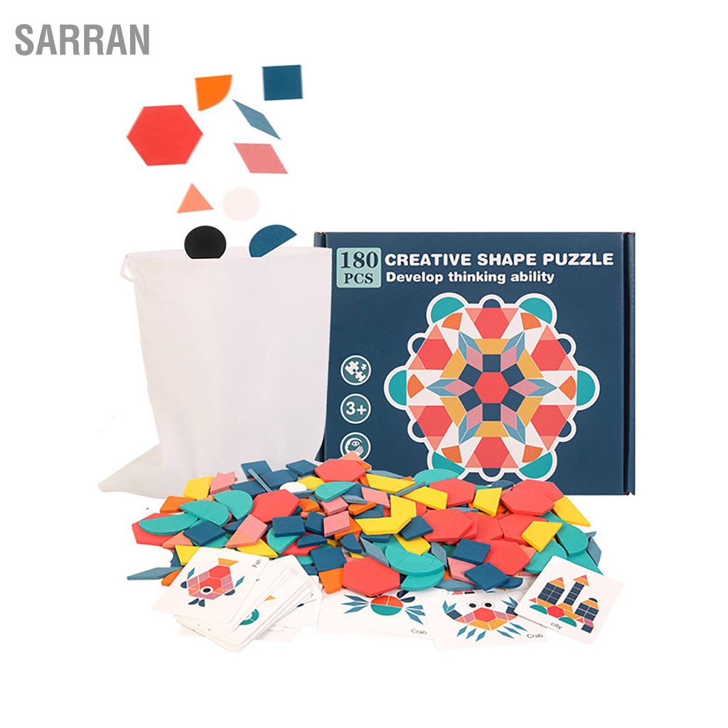 ของเล่นไม้-tangram-180-ชิ้นสร้างสรรค์รูปร่างปริศนา-ปริศนา-ปริศนาสำหรับเด็ก-ของเล่นก่อนวัยเรียน-tangram-ของเล่นเด็ก-3-ถึง-6-ปี-sarran