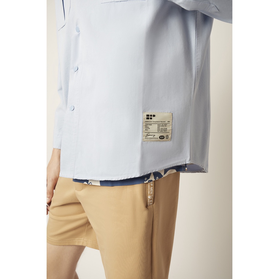 esp-เสื้อเชิ้ตแขนยาวแต่งกระเป๋า-ผู้ชาย-สีฟ้า-double-pocket-long-sleeve-shirt-3690