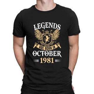 №Legends Are Born In October 1981 T shirt Homme Hip Hop Gift S - 6XL Tshirt For Men Summer Trend Character Cotton N_03