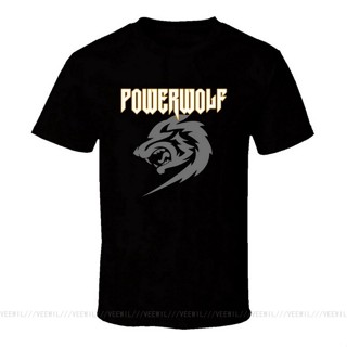 [S-5XL] ขายดี เสื้อยืดแขนสั้น พิมพ์ลายหมาป่า Powerwolf สีดํา เข้ากับทุกการแต่งกาย OEgkbl04LIphdp33