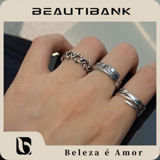 Beautibank ชุดแหวนเปิด ทรงเรขาคณิต สามชิ้น