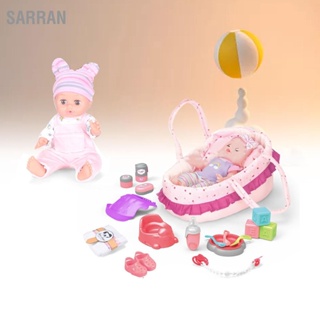 Sarran ชุดตุ๊กตาเด็กทารกเสมือนจริง แบบไวนิล ข้อต่อยืดหยุ่น หมุนได้ 14 นิ้ว