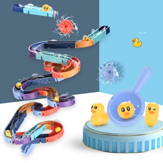 LEBI Water Roller Building Blocks ของเล่นเด็ก Water Bathroom Track Set ของเล่นติดตามน้ำสำหรับเด็ก