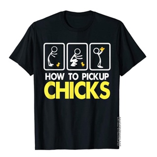วิธีลูกไก่น่ารัก Pick Chicks 101เสื้อยืด Cotton Tops &amp;amp; Tees สำหรับผู้ชายพิมพ์ Top เสื้อยืด casual Hip Hop