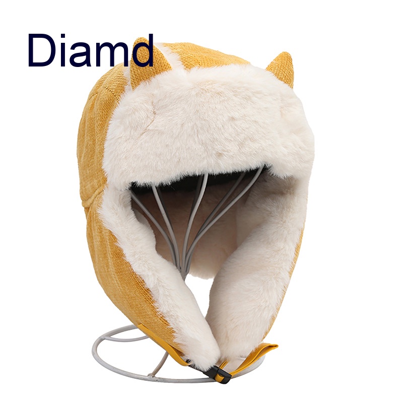 diamd-หมวกบีนนี่-ผ้าพันคอ-ผ้าถัก-ลายหูแมวน่ารัก-ให้ความอบอุ่น-เหมาะกับหน้าหนาว-สําหรับผู้ชาย-และผู้หญิง-เล่นสกีหิมะ