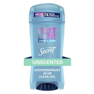 Secret Outlast Clear Gel Antiperspirant Deodorant for Women, Unscented.