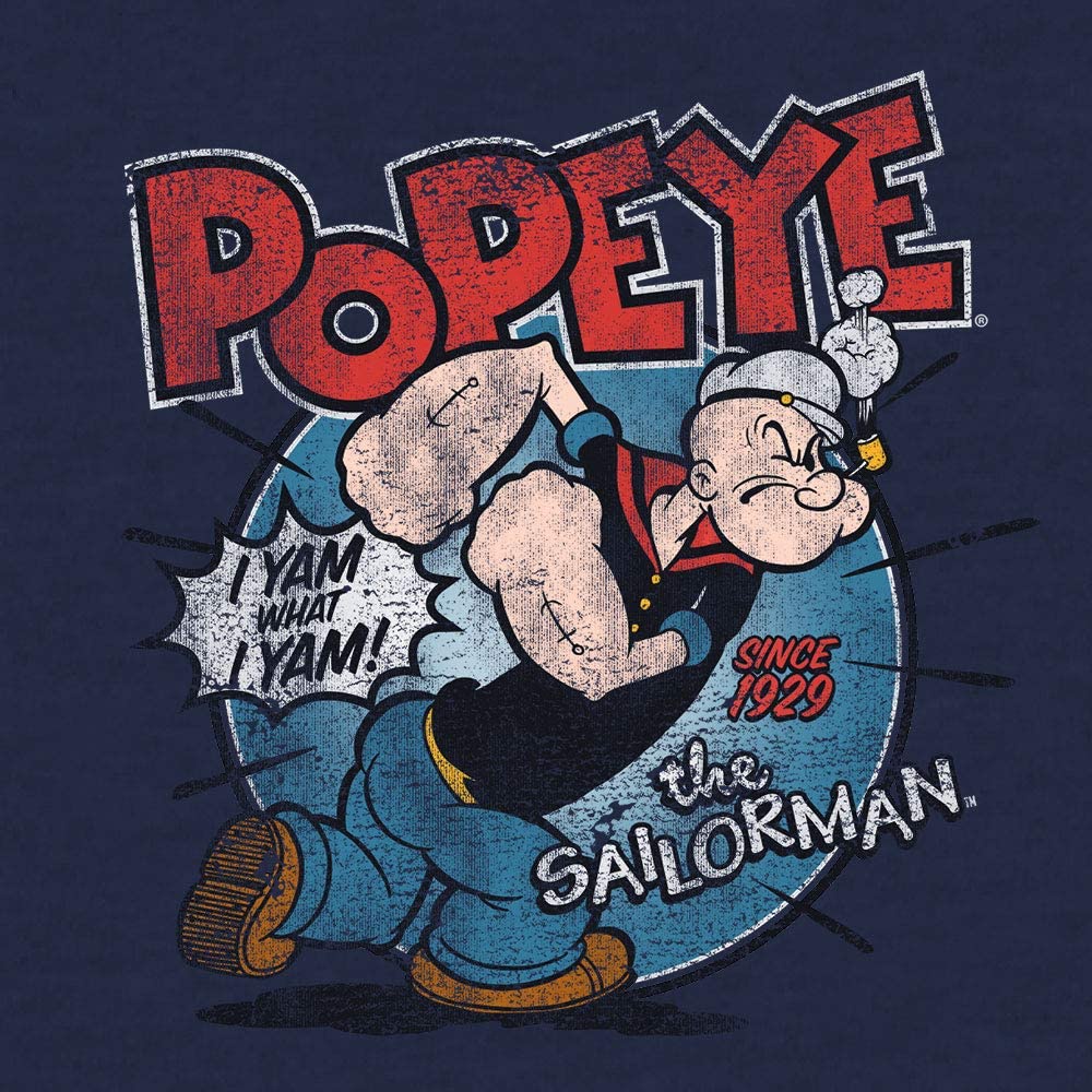 เสื้อยืดผ้าฝ้ายพิมพ์ลายผ้าฝ้าย-100-ป๊อปอาย-เยาวชน-tee-luv-popeye-the-sailorman-t-shirt-i-yam-what-i-yam-popeye-ca-01