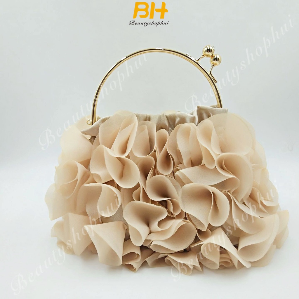 กระเป๋าถือ-ผ้าซาติน-ลายดอกไม้-สไตล์เกาหลี-สําหรับผู้หญิง
