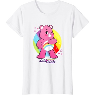 ขายBear ฤดูร้อนMens bear  Care Bears: Unlock The Magic Cheer Bear T-Shirt เสื้อยืดแฟชั่นคอกลม สบายๆ ผ้าฝ้าย100%（S-5XL）